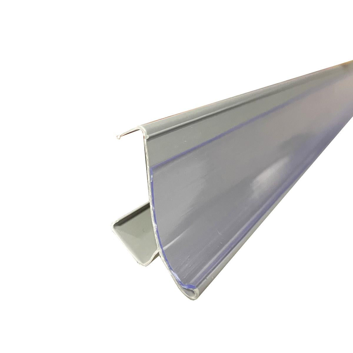 Kit 10 Porta Etiquetas Simples 90cm Cinza Com Acrílico New Plus/Plus - SA Gôndolas