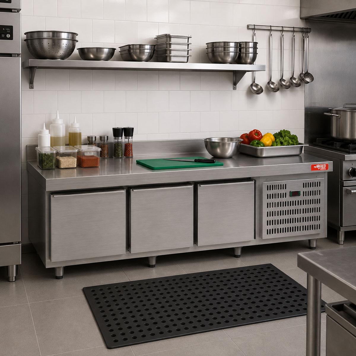 Balcão de Preparo Congelados 3 Gavetas Inox -18ºc 200cm BCG20 220v - Red Chameleon