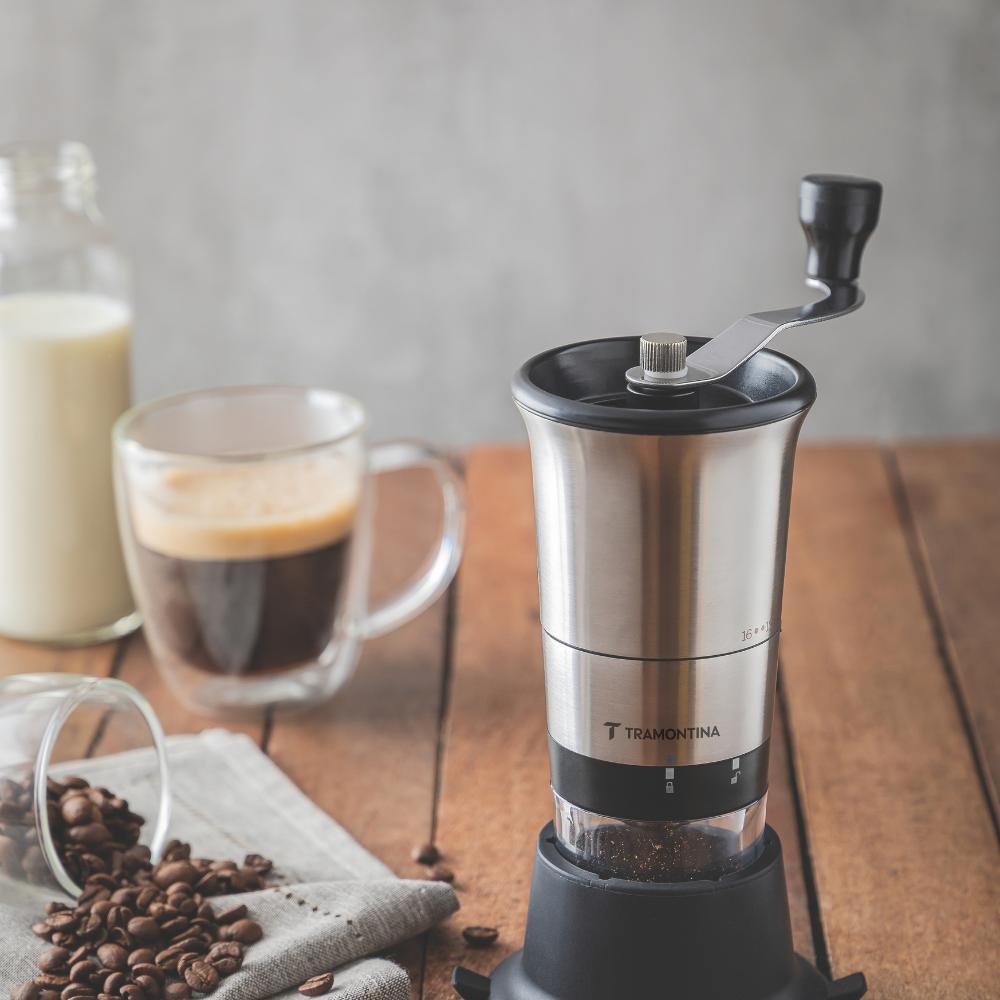 Moedor Para Café em Aço Inox Com Copo de Acrílico e Moinho em Cerâmica - Tramontina 61769000