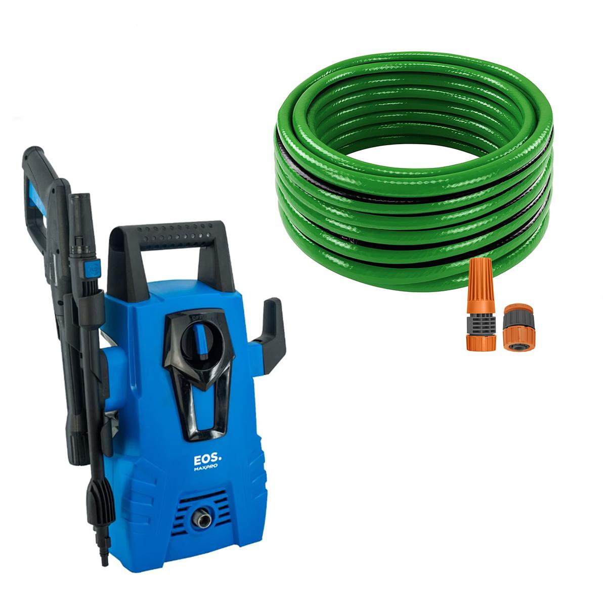 Lavadora Lava Jato Eos Alta Pressão 1500W 127V + Mangueira Verde Pvc 15m Tramontina