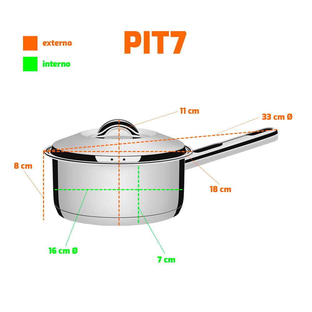 Panela em Aço Inox Linha Solar Fundo Triplo 16 cm Ø 1,4L PIT7 - Tramontina 62501160