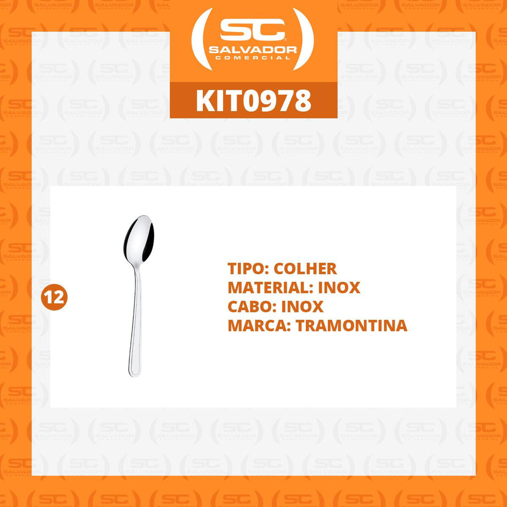 Kit 12 Colheres de Sopa Búzios em Aço Inox CIBAG - Tramontina 23763000