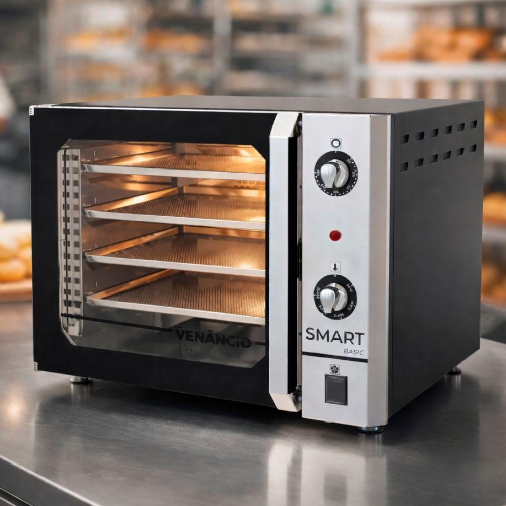 Forno Turbo Convector Smart Basic 4 Esteiras Inox e Painel Inox FCSB4E 127V - Venâncio 56640