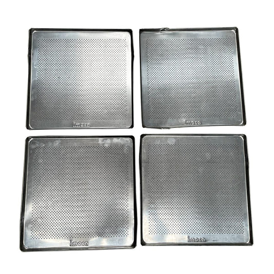 SEMINOVO - Kit 4 Assadeiras Estampada Alumínio 35cm x 35cm Prp-004/fc4emv - Imeca