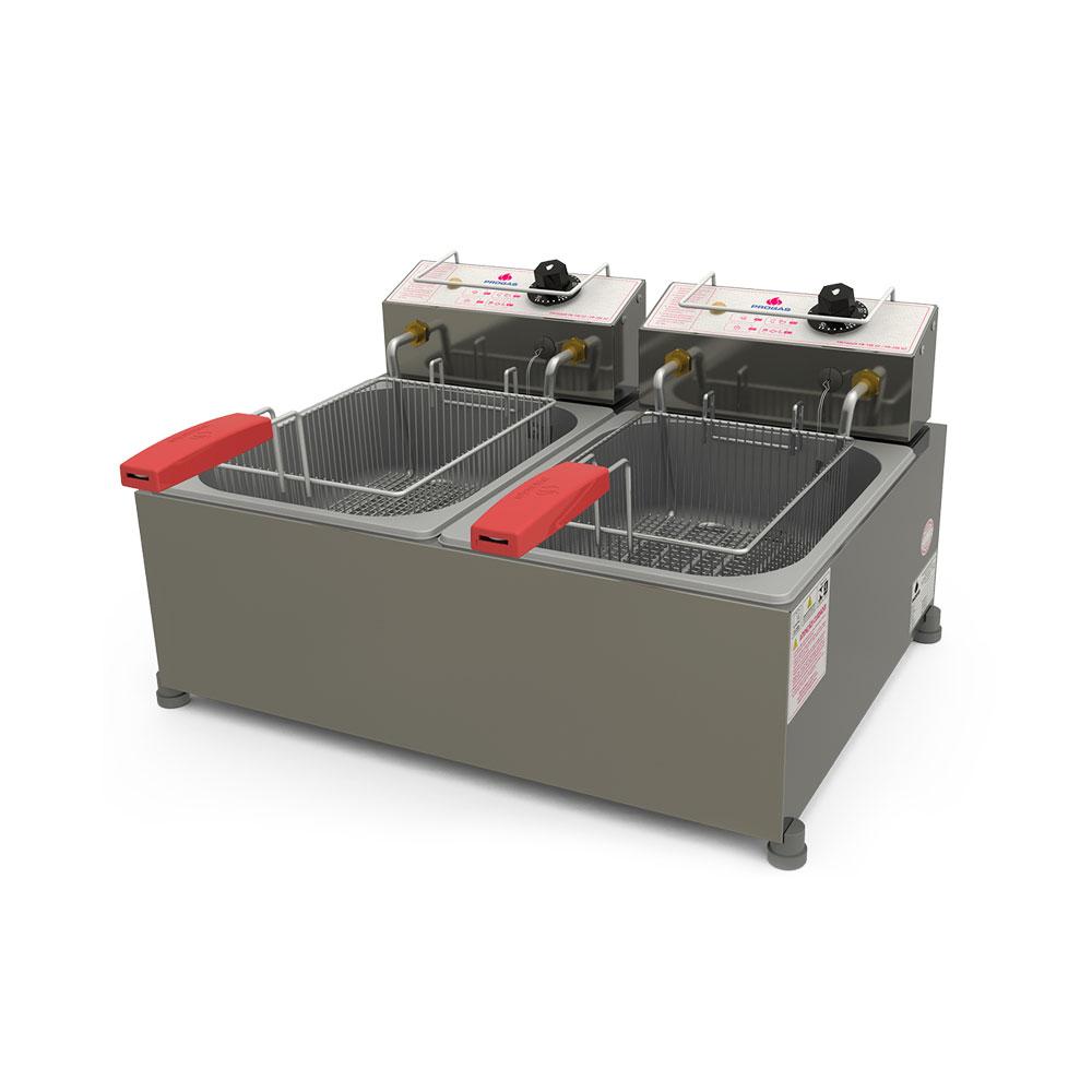 Fritador Óleo 2 Cubas 2 Cestos 3300W Elétrico 10L PR-20E 220V Progás e Cortador de Legumes