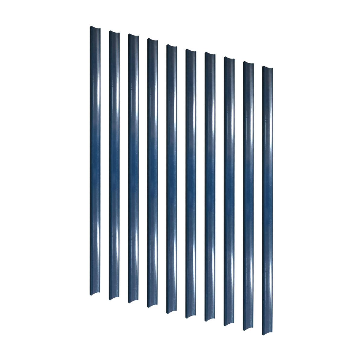 Kit - 10 Porta Etiqueta Simples 90cm Azul Com Acrílico New Plus/plus - Sa Gôndolas