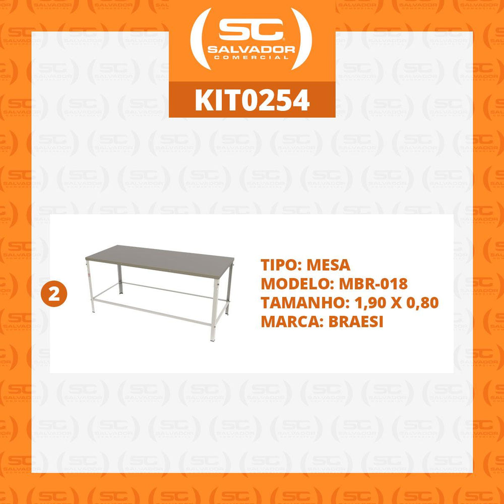 Kit - 2 Mesa Panificadora Desmontável 800x870x1900 Mbr-018 - Braesi