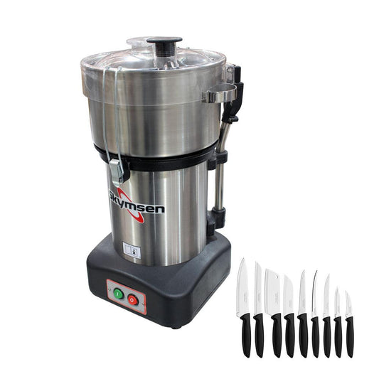 Processador de Alimentos Cutter Profissional Inox 4L CR-4L 220V Skymsen + Jogo de Facas 9 Peças