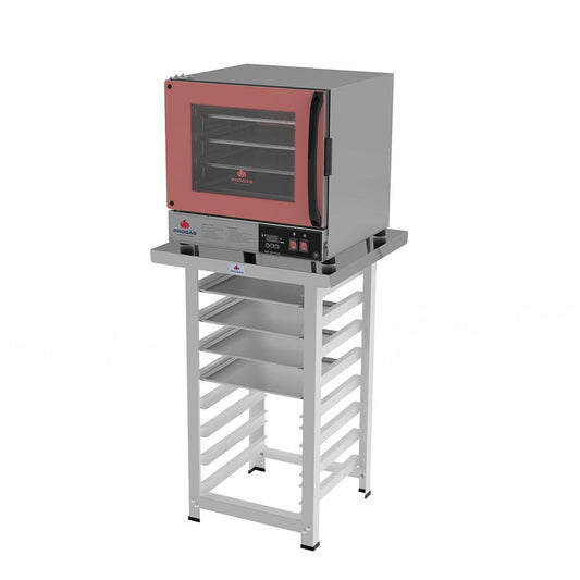 Forno Turbo Prp-004 Plus 220v Rosa + Bancada Mes-004 Progás + 4 Assadeiras Cimapi