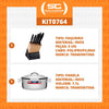 Kit Panela Aço Inox Solar 7,1 Litros + Faqueiro Plenus 6 Peças - Tramontina