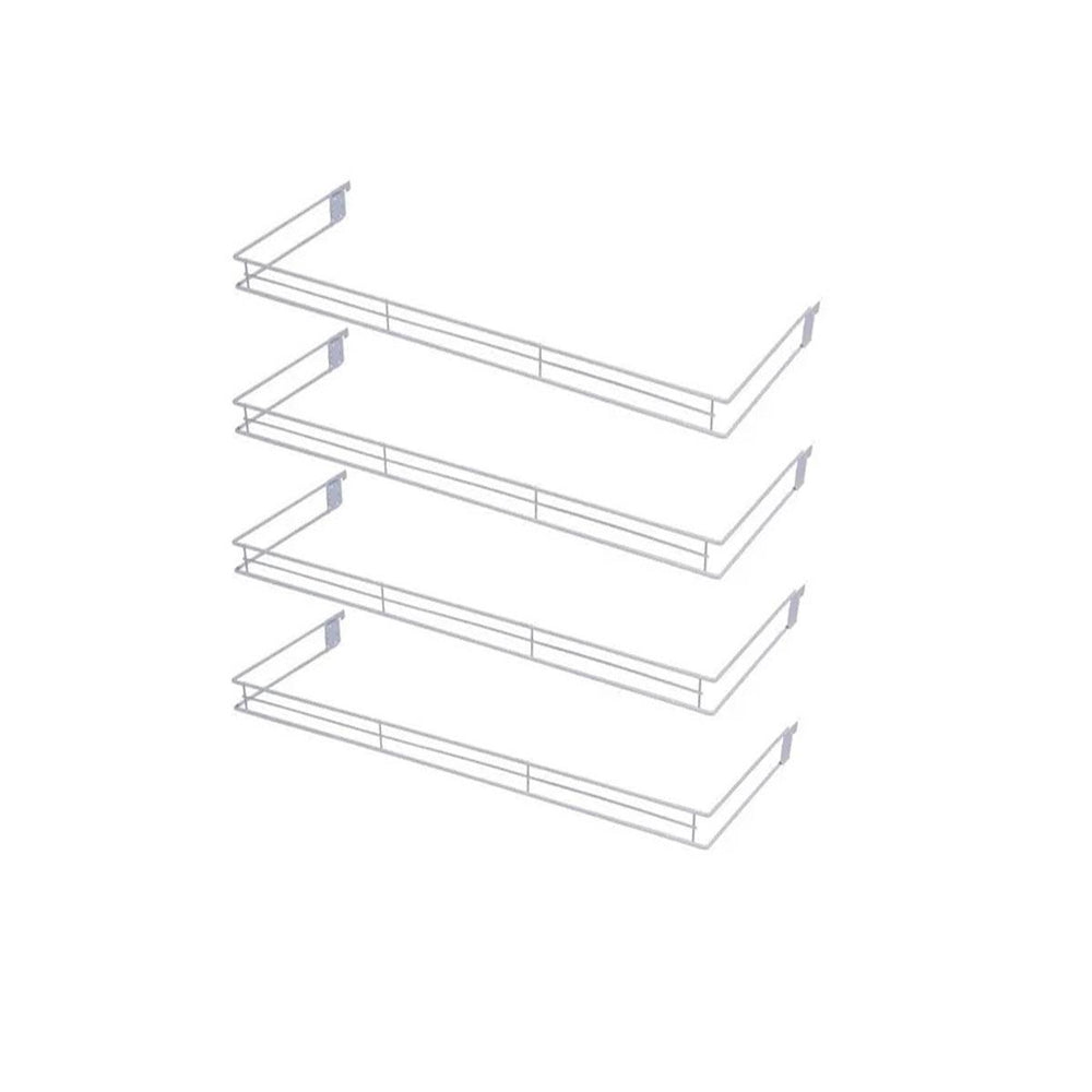 Kit 4 Aparadores Aramados Em U Para Organização De Gôndola 30x73cm Branco - SA Gôndolas