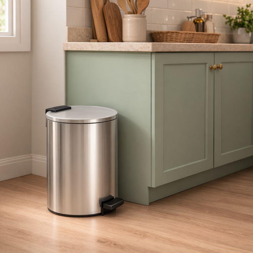 Lixeira Com Pedal Tramontina Loop Inox Acabamento Polido e Balde Interno 12L - Tramontina 94547012