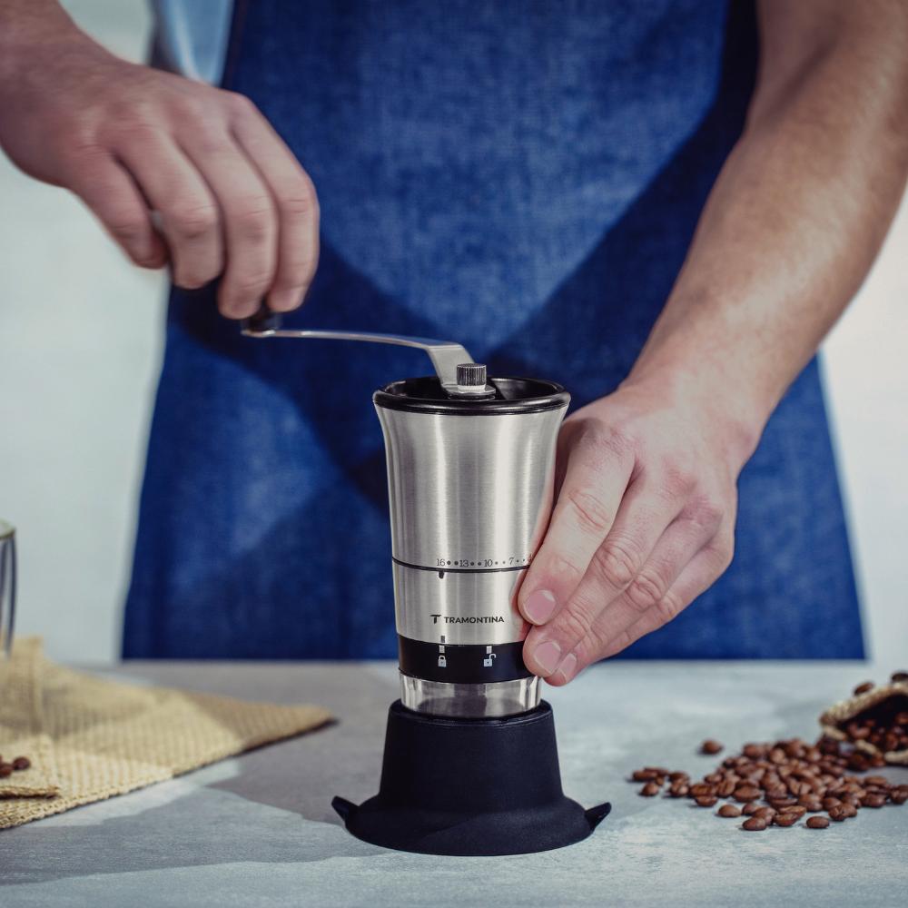 Moedor Para Café em Aço Inox Com Copo de Acrílico e Moinho em Cerâmica - Tramontina 61769000