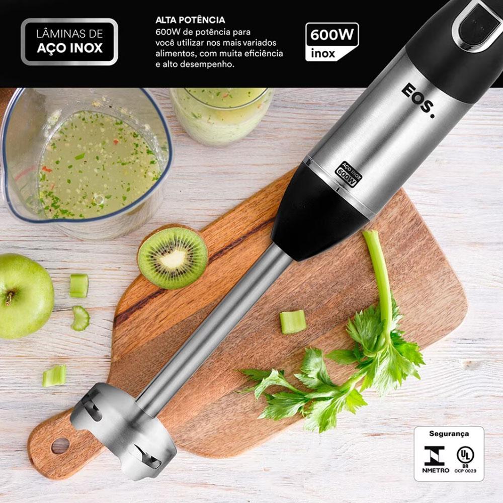 Mixer 3 em 1 Inox Duas Velocidades Batedor Fue Miniprocessador EMX02 127V - EOS