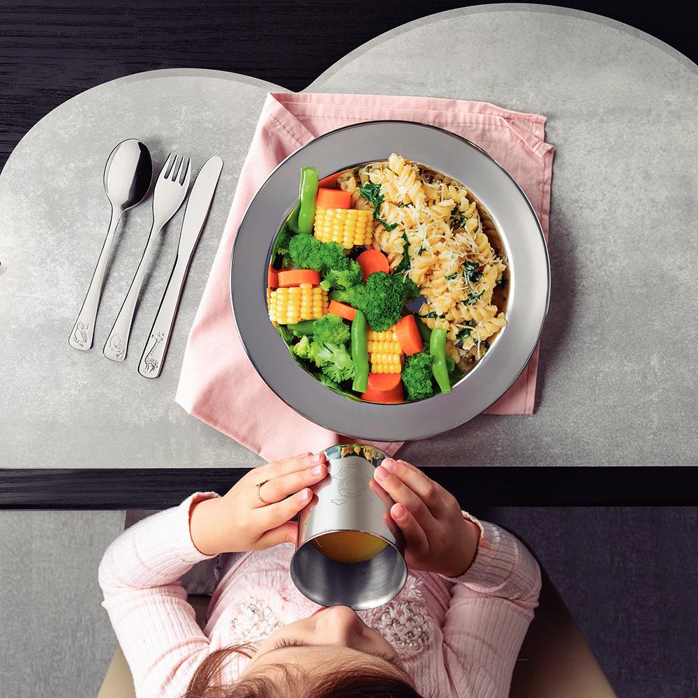 Kit Infantil Seguro Para Refeição Lembrança em Aço Inox Brilho 5 Peças - Tramontina 64250755