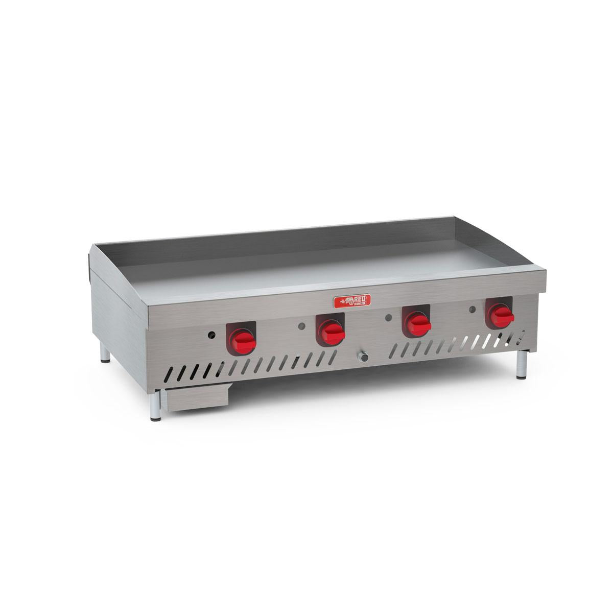 Chapa de Fritura a Gás Glp Estrutura Inox Chapa 122cm 25mm CHEXP1220-G25 - Red Chameleon