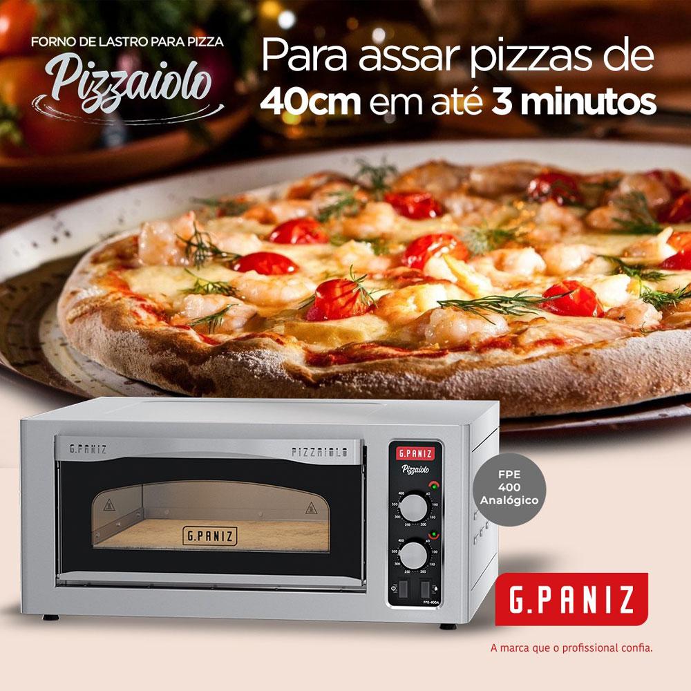 Forno De Lastro Elétrico Refratário Total Inox Analógico FPE-400A 220V - Gpaniz 33850