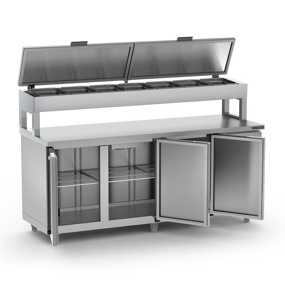 Balcão de Serviço Refrigerado Condimentador 200cm Com 7 Cubas de 1/2 Bsrc2000 220v - Refrimate