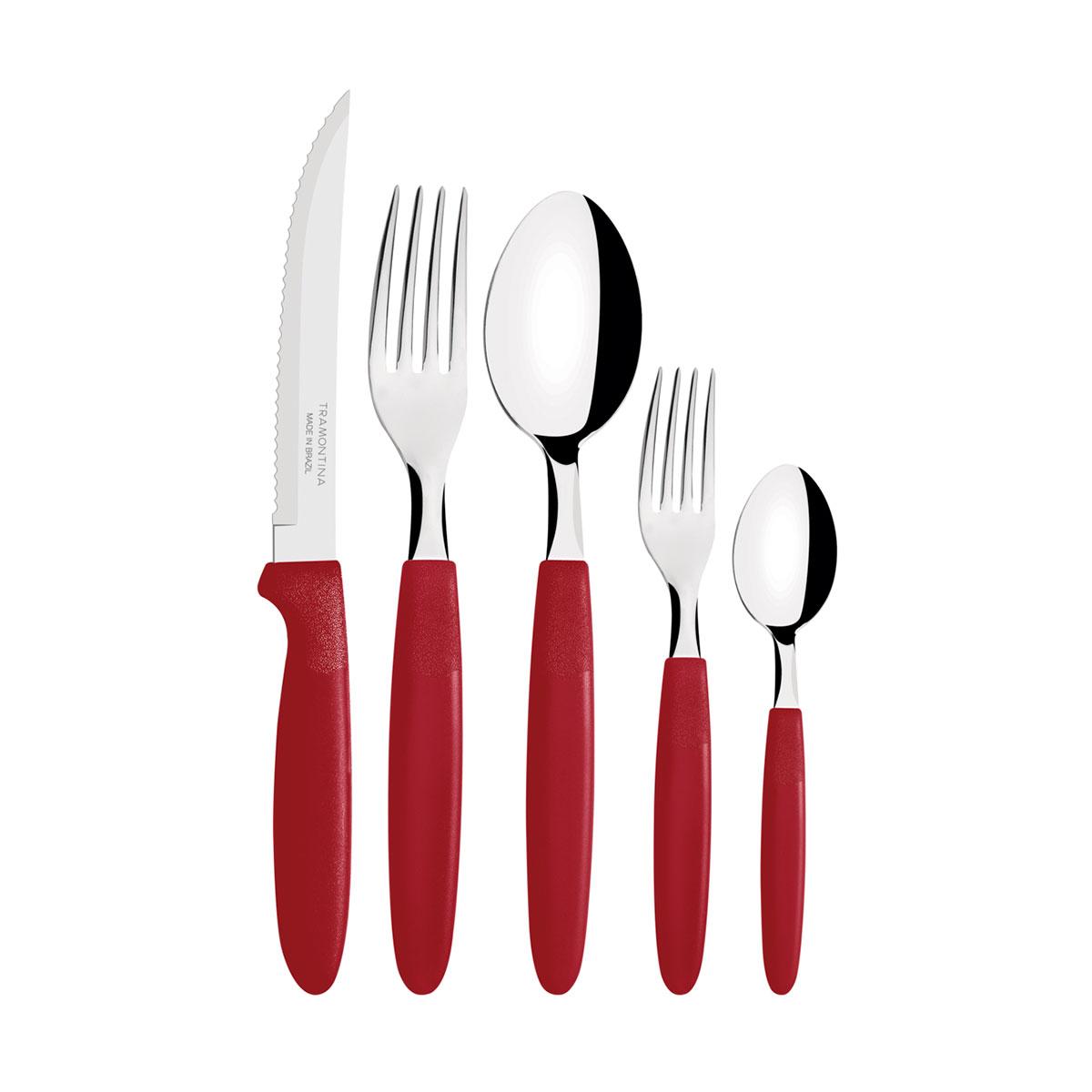 Faqueiro Inox 30pc Ipanema Vermelho - Tramontina