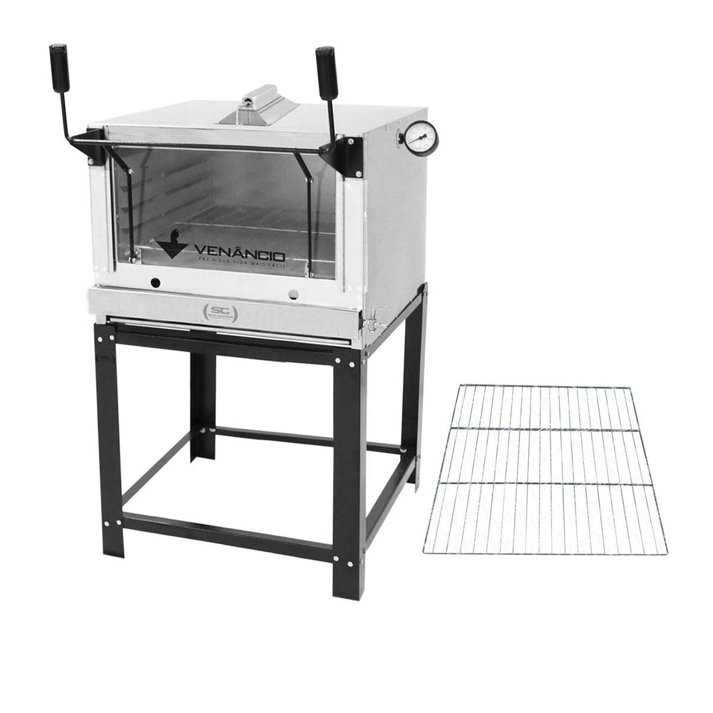 Kit Forno De Lastro a Gás Refratário Roma Inox Infravermelho FIRIV80 + Grade Extra