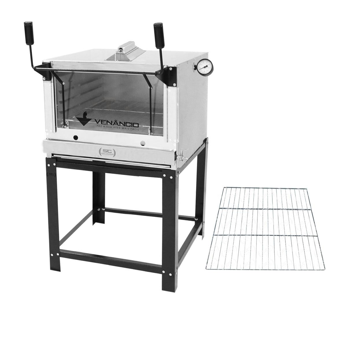 Kit - Forno Gás Industrial Roma Inox Infravermelho Firiv80 + Grade Extra