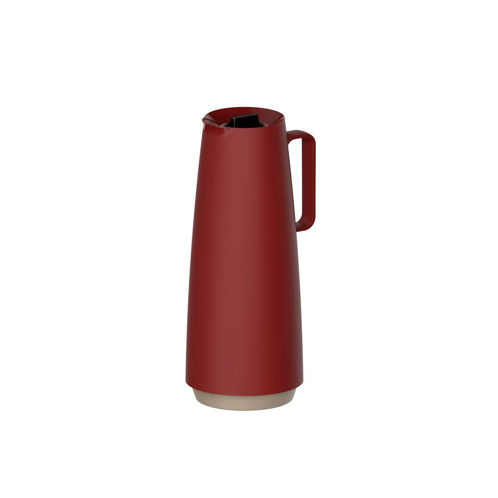 Chaleira Com Apito Roma em Aço Inoxidável 2,7l Brinox e Bule Garrafa Térmica 1l Vermelho Tramontina