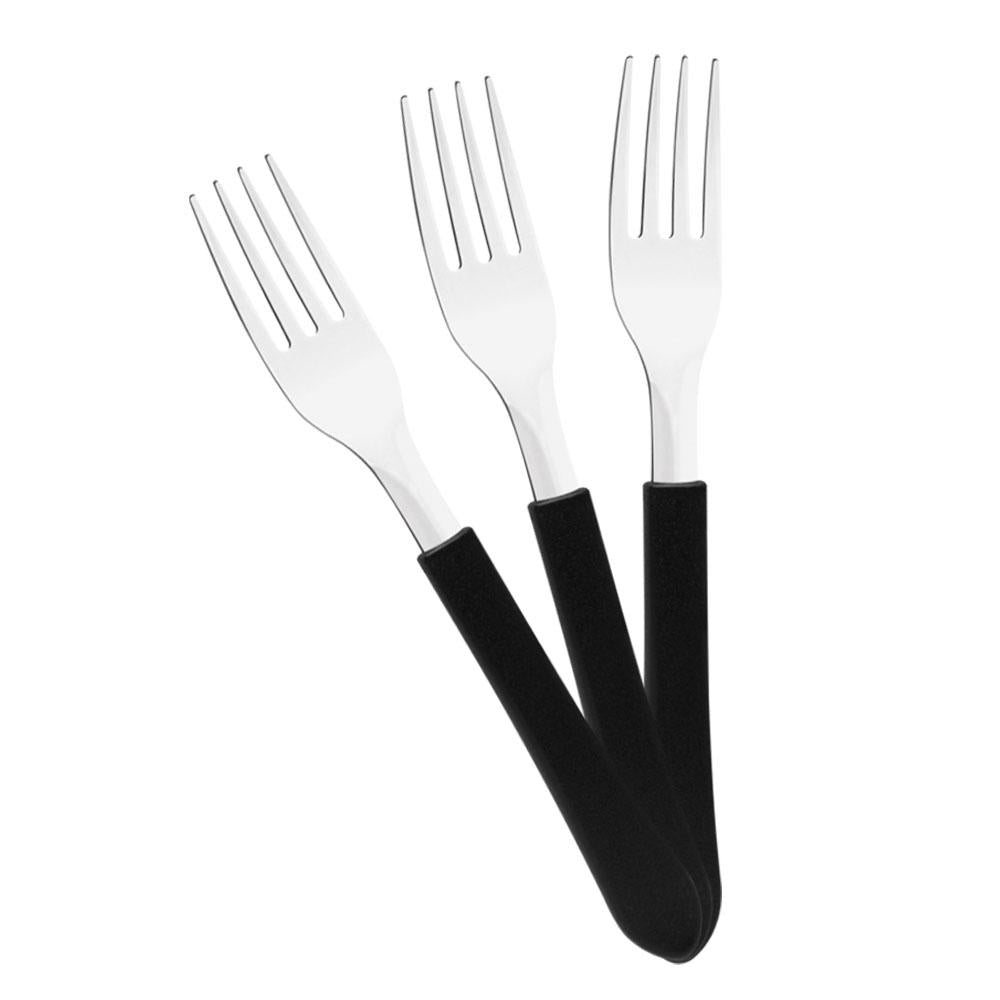 Kit 36 Garfos de Mesa Leme Com Lâmina Em Aço Inox Cabo Preto Gpbag - Tramontina