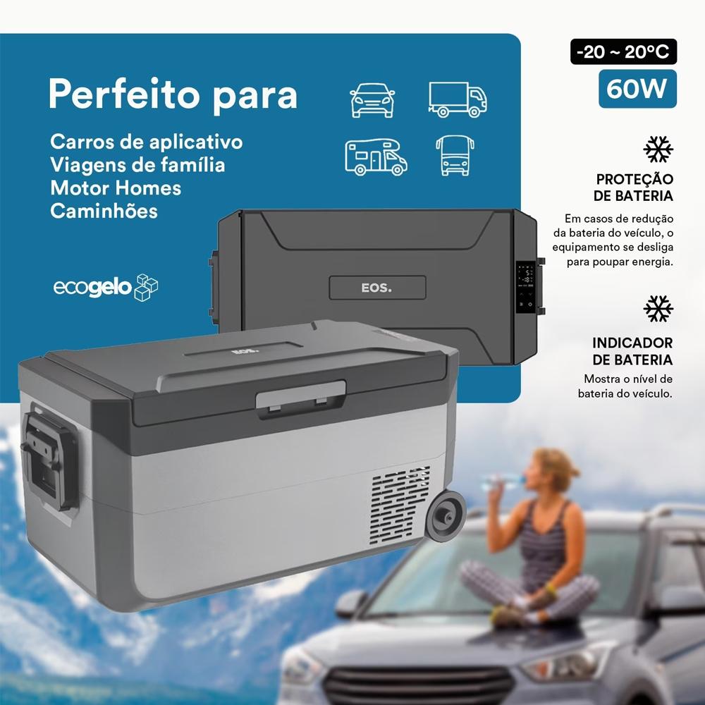 Freezer E Geladeira Portátil 35L Quadrivolt Dupla Ação EFC40 127V/220V/12V/24V - EOS