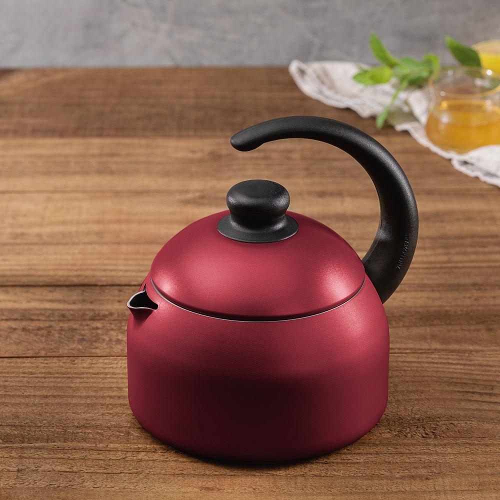 Chaleira Alumínio Paris 1,9l Antiaderente Vermelha Com Bule Garrafa Térmica 1l Preto Tramontina