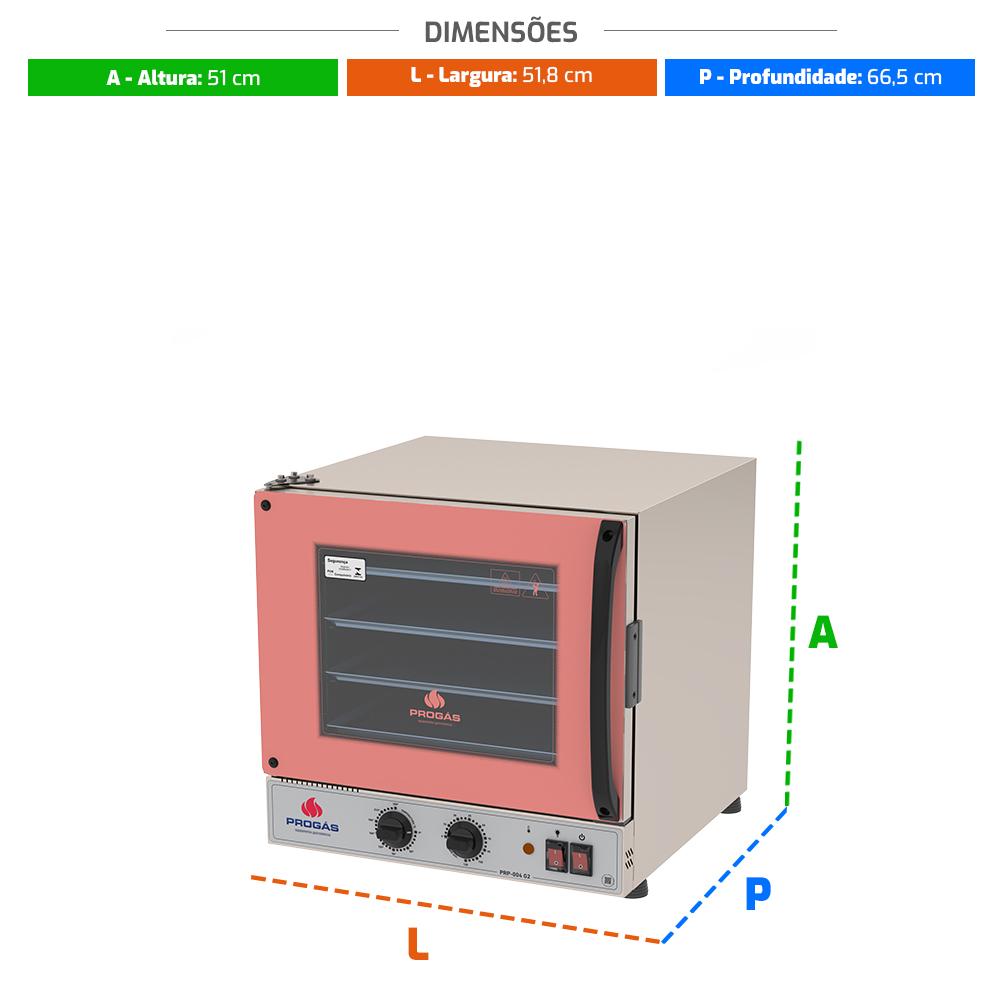 Kit Forno Turbo Elétrico PRP-004 G2 220V Rosa Progás + 4 Assadeiras Cimapi