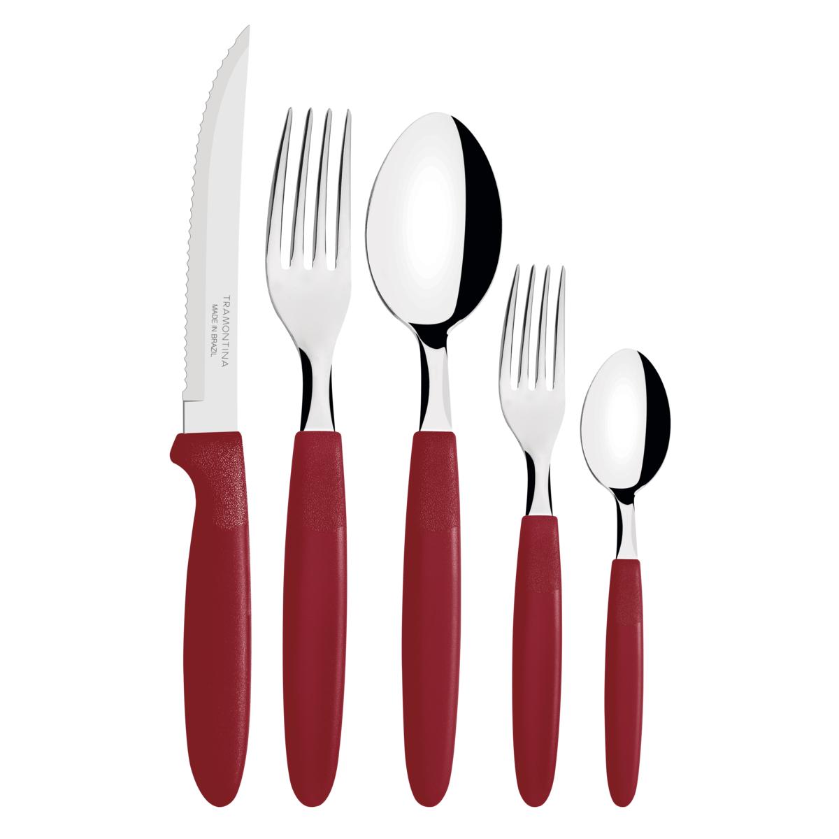 Kit - Faqueiro Premium 3 Peças + 1 Faqueiro 30 Peças Ipanema Vermelho - Tramontina