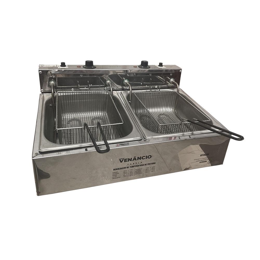 Semi - Fritador Elétrico Profissional Retangular Óleo 2 Cubas Sfe212 Venâncio 220v