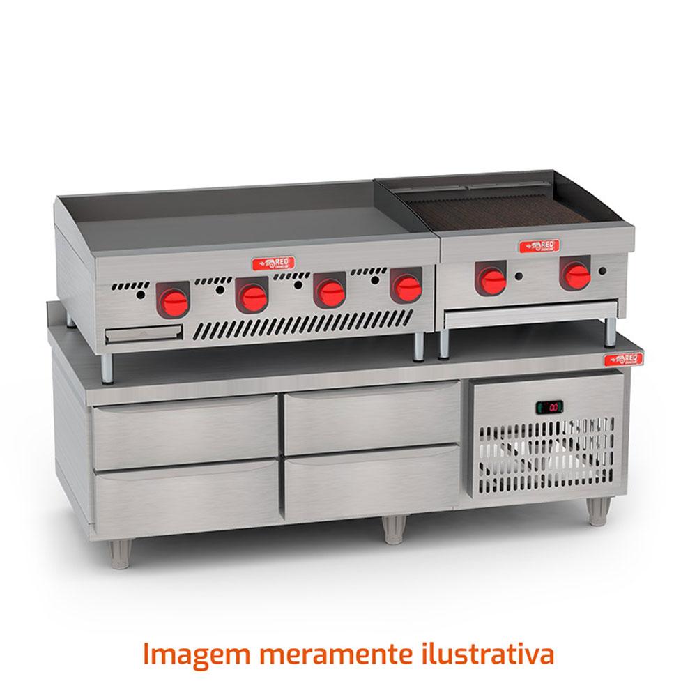 Balcão de Preparo Refrigrerado Ar Forçado 4 Gavetas Inox 0ºC a 10ºC 150cm BRG15 220v - Red Chameleon 364362-0