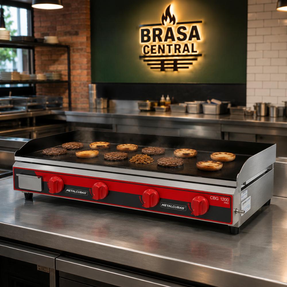 Chapa Lanche Bifeteira a Gás 120 cm Profissional Cbg 1200 Pro - Metalcubas 10355