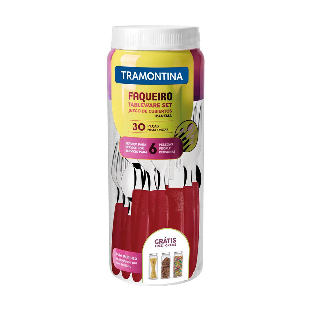 Faqueiro Inox 30pc Ipanema Vermelho - Tramontina