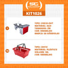 Kit - Caixa Supermercado Empacotador Check-out 2m Recorte + 10 Cestos de Compras Vermelho