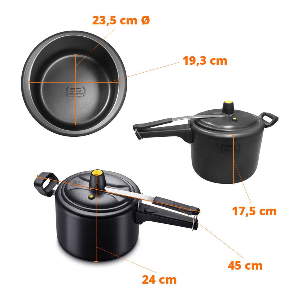 Panela de Pressão Para Feijoada Em Alumínio Antiaderente 7,5l Cabo de Baquelite 16261 - Alumínio ABC