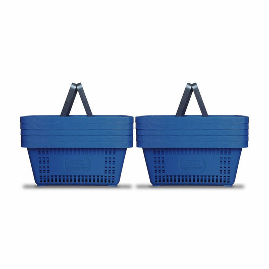 Kit - 10 Cestos Compras Plástica D100 Cód. 3000 Azul Padrão - Della Plast