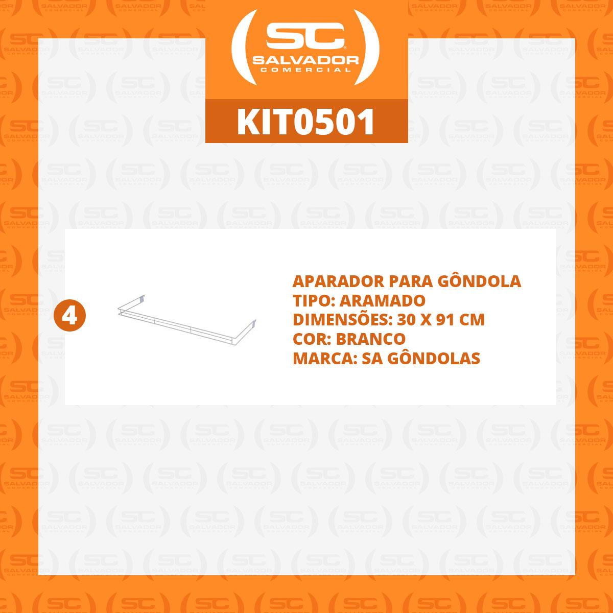 Kit - 4 Aparador Aramado Em U 30x91cm Branco - Sa Gondolas