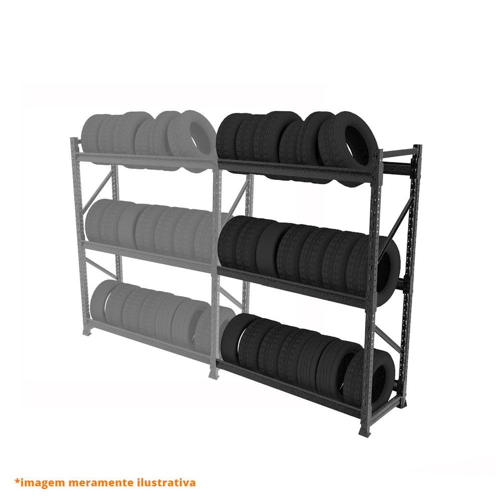 Mini Porta Pallet Slim 1,80x0,60x2m Sem Plano Continuação - Sa Gôndolas