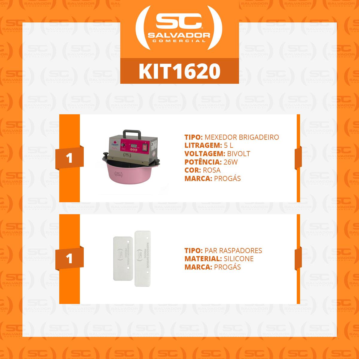 KIT - Misturador Mexedor 5 Litros PRMOG-05 Rosa Bivolt + Kit Raspadores Extra - Progás
