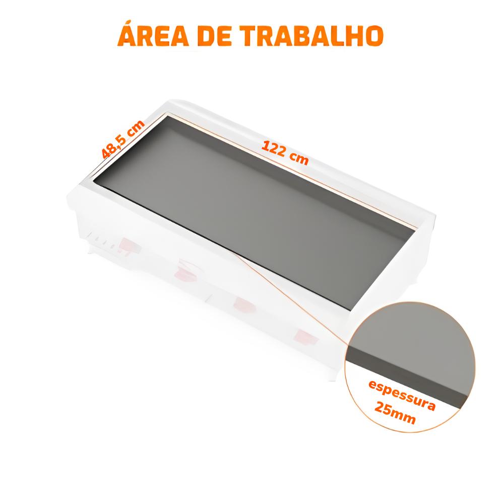 Chapa de Fritura a Gás Glp Estrutura Inox Chapa 122cm 25mm CHEXP1220-G25 - Red Chameleon