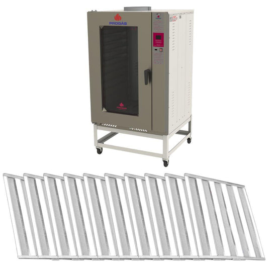Kit - Forno Turbo Á Gás 10 Esteiras Prp-10000 G2 Bivolt + 10 Esteiras - Progás