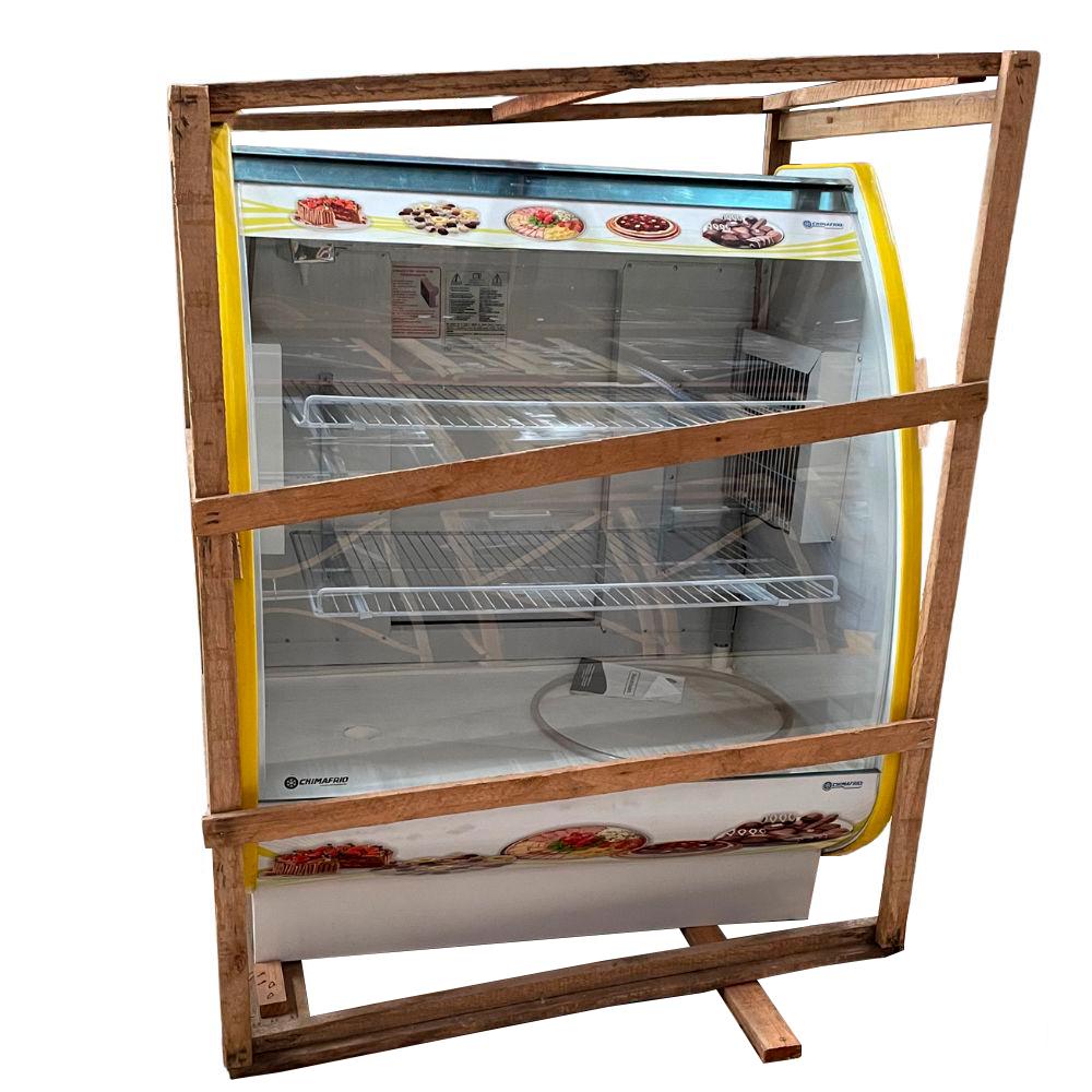 SEMINOVO - Balcão Expositor Refrigerados Confeitaria Serpentina 1,00m Com Digital 220V Amarelo - Chimafrio