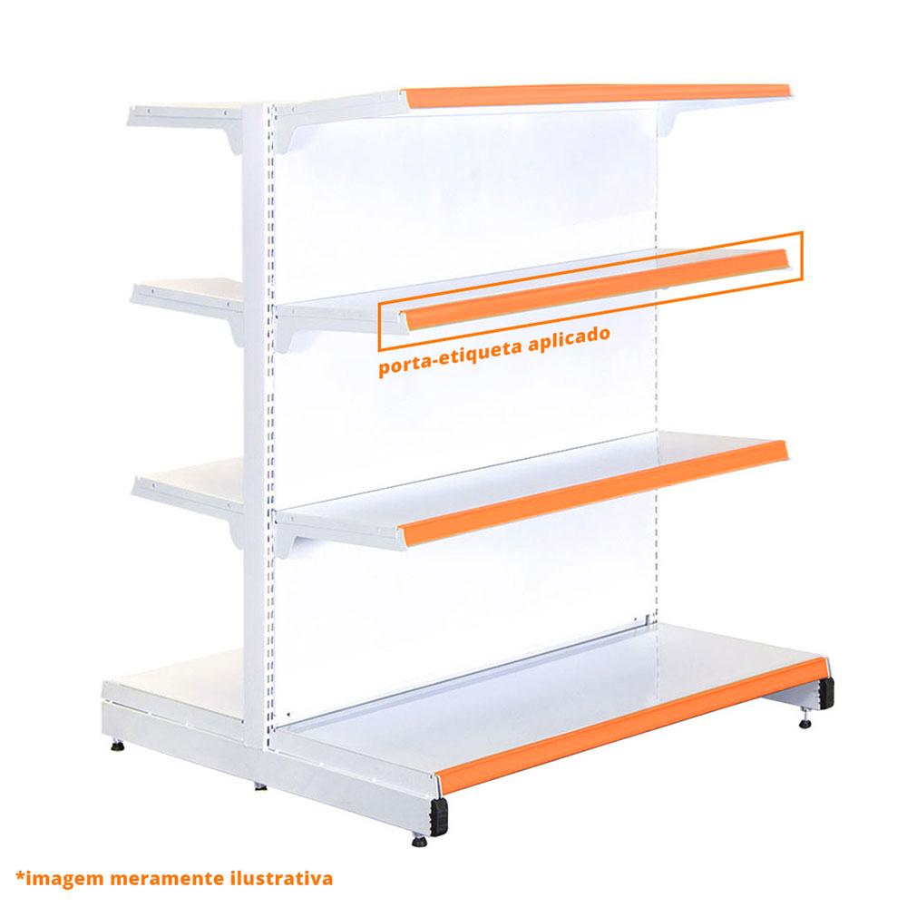 Gôndola Prateleira New Plus 1,40 Central Inicial GCI - Sa Gôndolas Porta Etiquetas Laranja