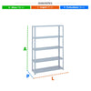 Estante Leve 5 Bandejas 30cm Sem Reforço 198x92x30 Cinza - Sa Gôndolas