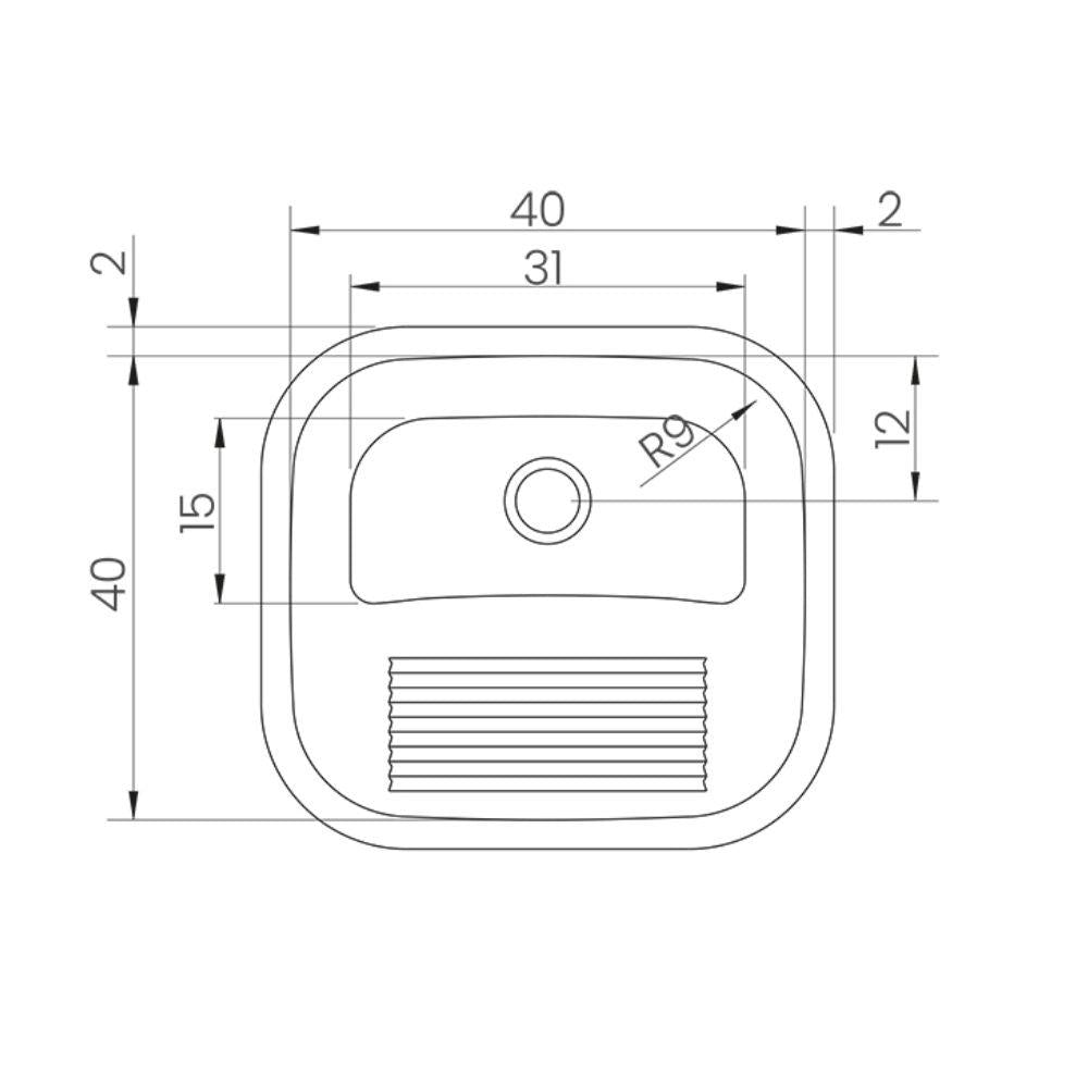 Tanque de Encaixe Para Embutir Hera 25l em Aço Inox Polido 40x40 - Tramontina 94403407
