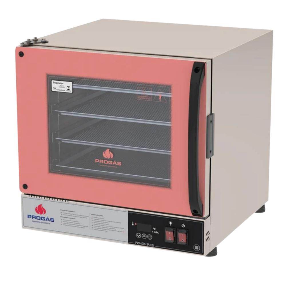 Kit Forno Turbo Elétrico Profissional Digital Prp-004 Plus 220v Rosa + 8 Grades - Progás