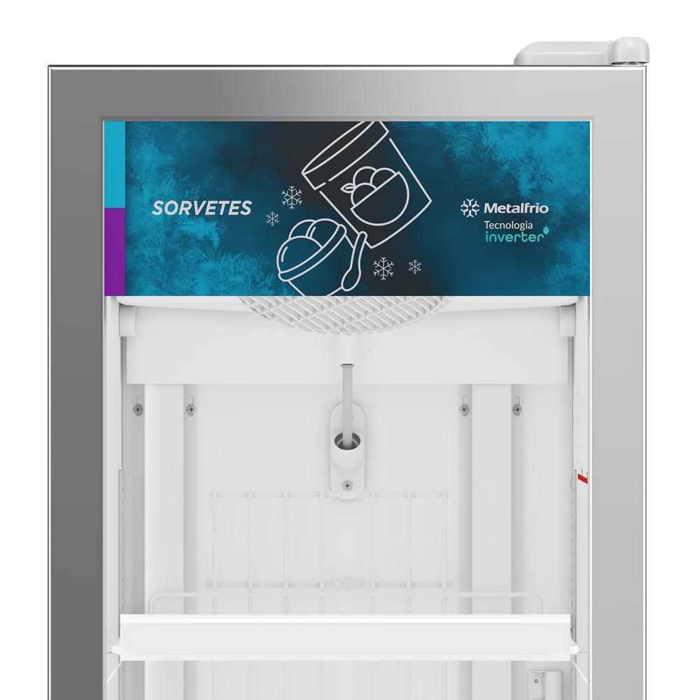 Freezer Vertical Sorvetes Frost Free -18 a -22ºc Slim Inverter 204/337l Vf28 Optima Branca 220v - Metalfrio