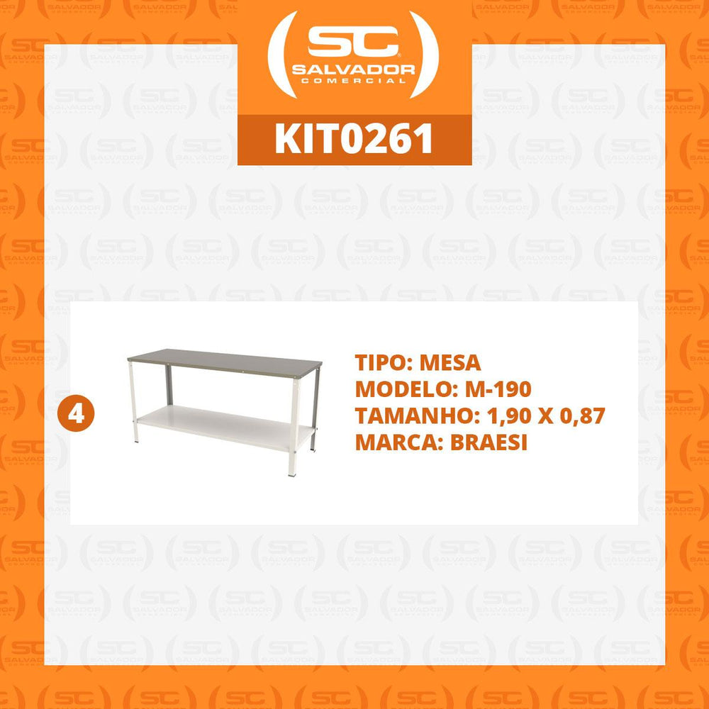 Kit 4 Mesas Bancadas De Apoio Desmontável 90x87x190cm M-190 – Braesi